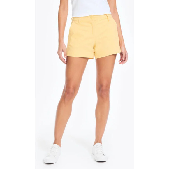 Nautica Womens Yellow Sundial Stretch Twill Slash Pocket Shorts Size 16 NWT - Picture 2 of 10